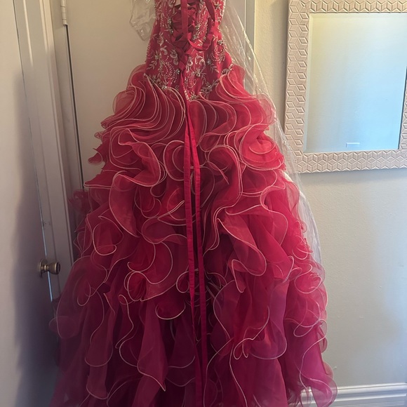 Pink Royal Ball Girls Gown Size 10 with jacket and slip like new - Picture 10 of 10